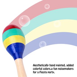 2PCS Color Wooden Orff Sand Ball Maraca Percussion Hand-cranked Musical Instrument