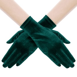 BABEYOND Short Opera Velvet Gloves Wrist Banquet Gloves Tea Party Dancing Gloves Special Occasion Gloves for Women