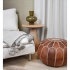 Premium Moroccan Leather Pouf - Handmade - Delivered Stuffed -