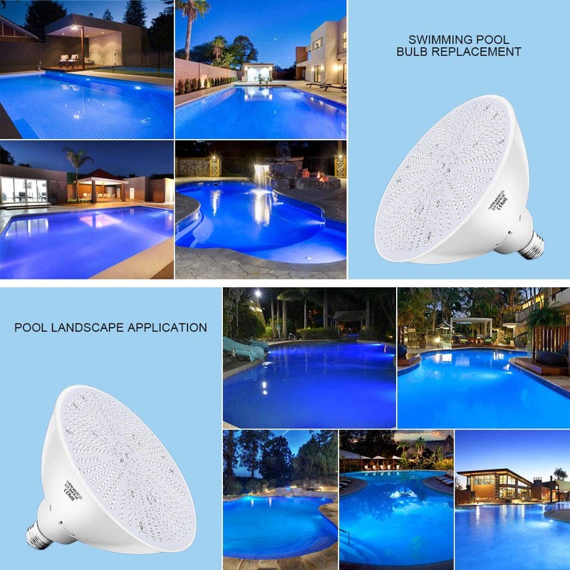 COOLWEST 12V 36W LED Pool Bulb Ocean Blue Light, 4200lm