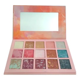 15 Sombras Iluminadores Ojos Maquillaje Marmol Bicolor Combi