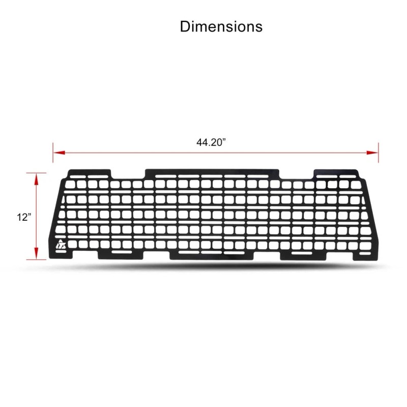 Tusk Aluminum MOLLE Panel Rear Window Rack for Polaris RZR