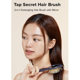 I DEW CARE Tap Secret Hair Brush | Detangling Hair Brush with Mirror, Cute and Ergonomic Design, For All Hair Types - Gifts for Women, Girls