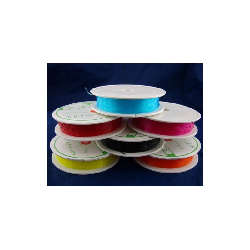 Housweety 10Rolls Mixed Stretch Nylon Elastic Cord 0.8mm(10M Per Roll)