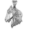 Solid Sterling Silver HORSE HEAD Pendant (Heavy Quality, Handmade UK)