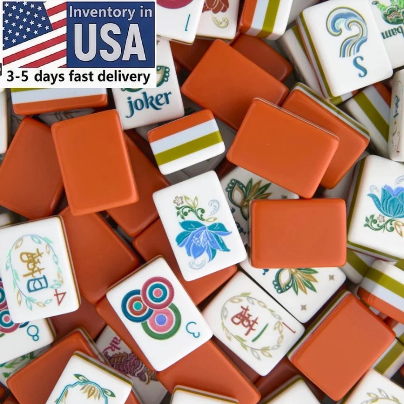 Ready Stock Sierra Mahjong Acrylic Mahjong Tiles 4-layer Engraved American