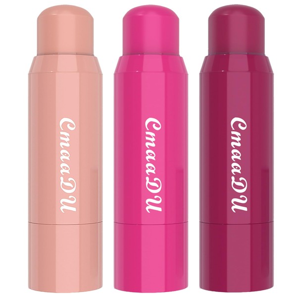 Joyeee 3 Colours Cream Blush Stick, Multi-Use Blush Stick for Lip Tint, Cheek and Eye Shadow, Natural Matte Cream Blush, Easy to Mix, Multi-Use Cheek Tint for All Skin Tones