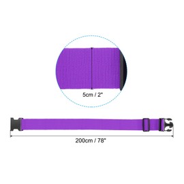PATIKIL Travel Luggage Straps with Luggage Tag and Loop 78 x 2 Inches, Set of 4, Adjustable Suitcase Strap for Travel, Pack Sack, Closure, Identify, Purple