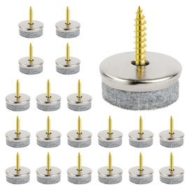 Flintronic 20PCS Furniture Pads Floor Protectors, 22mm Diameter Felt Pads for Furniture Feet, Non-Slip Chair Leg Floor Protectors with Easy Screw Installation, 5MM Thick for Chairs Parquet Laminate