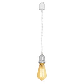 Kiven H-Type Track Mini Pendant Light, Track Mounted Pendant Light Kit, Vintage Style Single-Lamp E26 Lamp Socket (Chrome)