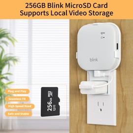 256GB Blink MicroSD Card & Outlet Wall Mount for Blink Sync Module XR, Large-Capacity Storage,Easy to Install for All-New Blink Outdoor Indoor Security Camera (Sync Module XR is NOT Included),1Pack