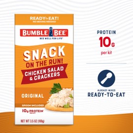 Bumble Bee Snack on the Run Chicken Salad with Crackers Kit, 3.5 oz (Pack of 12) - Ready to Eat, Spoon Included - Shelf Stable & Convenient Protein Snack