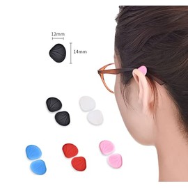 HLLMX 5 Pairs Silicone Anti-slip Eyeglass Holder Comfort Anti-Slip Ear Cushions Eyeglass Retainers for Kids & Adults