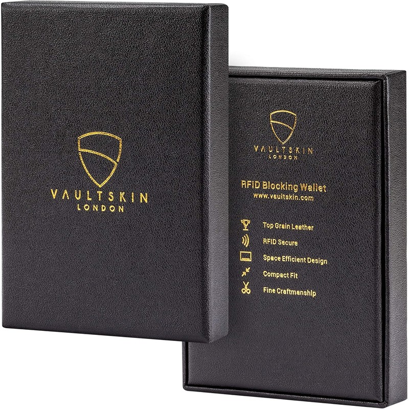 Vaultskin Cartera Bifold de Piel con Bloqueo RFID, Billetera Slim