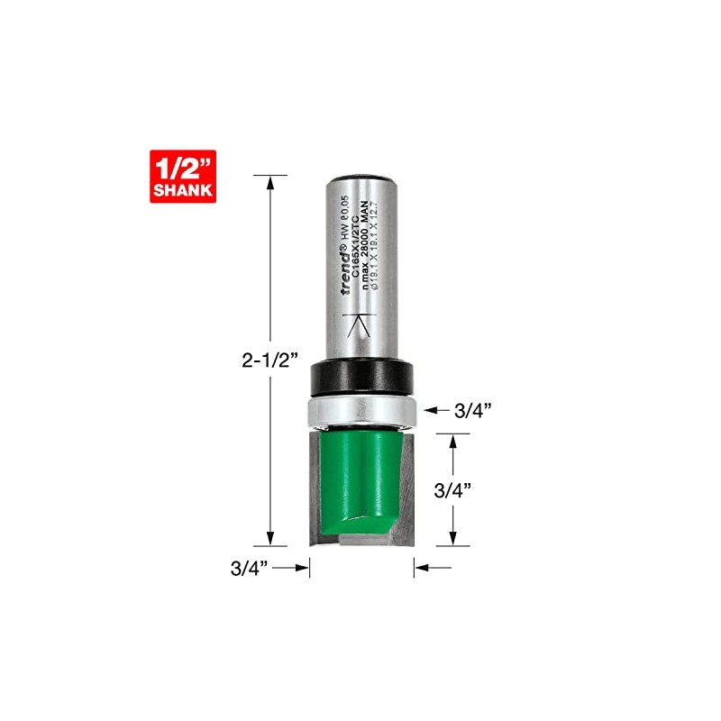 Trend CraftPro Guided Profiler Router Cutter Bit, 1/2 Inch Shank,