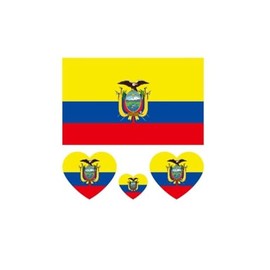 ZPDNURZL 10 Sheets Ecuador Flag Tattoos Stickers 40 Pcs Waterproof Sweat Sports National Flag Removable Fake Tattoos