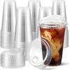 16oz-24oz Crystal Clear Plastic Cups with Strawless Sip-Lids – BPA-free,