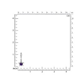 Silvershake Cabochon Amethyst White Gold Plated 925 Sterling Silver Turtle Leverback Dangle Earrings