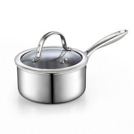Cooks Standard Stainless Steel Saucepan with Lid, Multi-Ply Clad Sauce Pot 1.5-Quart, Silver