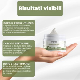 Cadabò, Anti-Falten-Gesichtscreme, Herren/Damen mit Schneckenschleim und Bio-Öl. Feuchtigkeitscreme für das Gesicht bei Nacht und Tag, Anti-Falten- und Anti-Flecken-Gesichtscreme, Gesichtscreme für