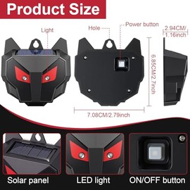 12 Pcs Solar Predator Light Nocturnal Animal Repeller Outdoor Coyote Deterrent Devices Light Sensor Animal Repellent for Chicken Coop Skunk Deer Fox Raccoon Cat Garden Yard Farm