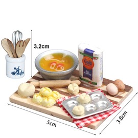langjiao Miniature Kitchen Utensils 1:12 Dollhouse Food Dollhouse Kitchen Miniature Food Mini Brands Resin Objects for Tableware, Dollhouse Food Cooking Board Toy