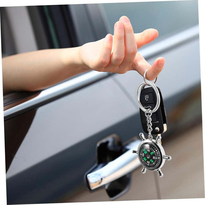 Gatuida Mini Compass Keyring Portable Hiking Navigation Tool Durable Design