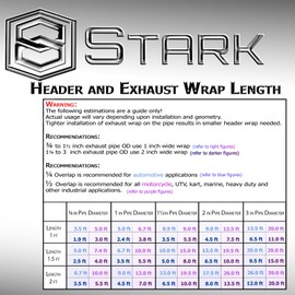 Stark 2" x 50FT Exhaust Header Fiberglass Heat Wrap Tape w/ 5 Steel Ties Titanium (U)