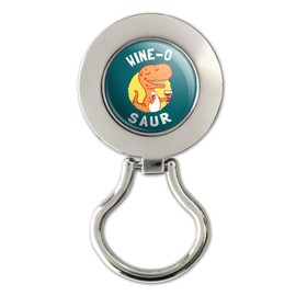 Wine-O Saur Dinosaur Wine Lover Funny Humor Magnetic Metal Eyeglass ID Badge Holder