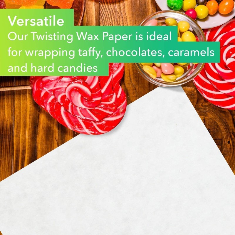 Twisting Wax Paper Sheets for Food (500)– Rectangle Caramel Wrappers