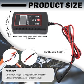 Trickle Charger for Car Battery 12V and 6V,Smart Car Battery Chargers with SAE Cable Providing Mutiple Protections,Universal 12 Volt Trickle Charger with Pulse Repair Capability