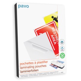 Pavo Premium Laminierfolien DIN, 75 x 105 mm, 2 x 125 micron, 100-er Pack