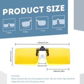 Long Keeper Flip up Clip-on Sunglasses, Rectangle Polarised Clip on Sunglasses over Glasses for Men Women Rimless Sunglasses Clip on Glasses UV400 Protection