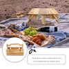 UPKOCH Picnic Wooden Folding Picnic Basket Table: Portable Wine Picnic