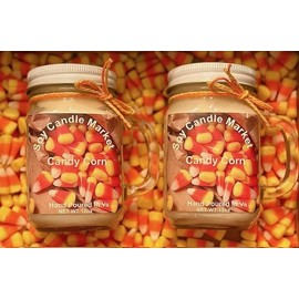 Soy Scented Candles | Handmade & Highly Aromatic Candles Burns Upto 85 Hours in Glass Jar - Perfect for Home Decor, Wedding, Birthday, Dinner (Candy Corn, 12 oz)