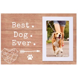 NZY Condolence Gift,Pet Loss Gifts,Bereavement Presents,Loss of Dog,Pet Memorial Keepsake Presents-Best Dog Ever-Sympathy Wooden Picture Frame Photo Frame