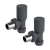 Hemlock - Anthracite Angled Towel Rail/Radiator valves Valves 1/2" /15mm