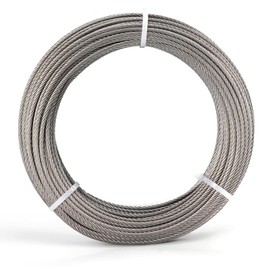 TooTaci 1/8 Stainless Steel Cable, 100FT T316 Stainless Steel Wire Rope Marine Grade 7x7 Strands Outdoor Aircraft Cable Heavy Duty for Deck Railing, Fence, Hanging, Shade Sails