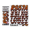 Stiffie Whipline Orange/Black 3" DOT Decal Kit Registration Numbers Vinyl