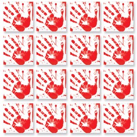 Beistle 8103 Bloody Handprints Luncheon Napkins, (16, Count), Red/White