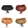 4pcs 108 Buddhist Natural Wooden Prayer Strand Bracelet Necklace Set