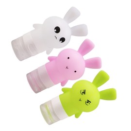 Beatifufu 3pcs Bottle Rabbit Shampoo Silicone Squeeze Bottle Lotion Squeeze Tube Silicone Containers Body Wash Portable Lotion Bottle Squeeze Bottles Set Travel Cartoon