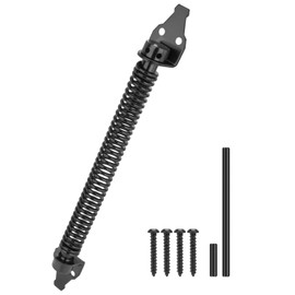 Muelle de puerta de cierre automático de 14 pulgadas, resortes de puerta resistentes para cerrar la puerta, tensor ajustable, cierre automático de puerta, adecuado para puerta de madera, valla de vinilo, puerta de acero, negro, paquete de 1