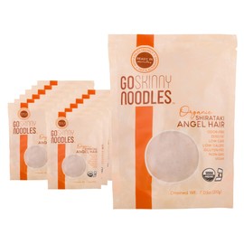 GoSkinny Noodles Angel Hair (12), Organic, Odorless Shirataki & Konjac Pasta, Low Carb, Low Calorie, Gluten Free, Vegan, Kosher, Keto, Paleo-Friendly, Ready in Minutes
