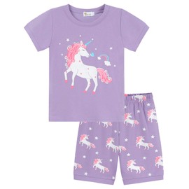 Little Hand Girls Pyjamas Set Unicorn Cotton Short Tops T Shirts & Pants Kids Pjs Toddler Baby Clothes Sleepwear Age 2-3 Years