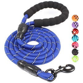 BAAPET 2/4/5/6 FT Dog Leash with Comfortable Padded Handle and Highly Reflective Threads for Small Medium and Large Dogs (5FT-1/2'', Navy Blue)