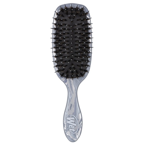 Wet Brush Shine Enhancer Paddle Brush, Marble Silver - Hair Detangler Brush with Ultra Soft Bristles, Infused with Natural Argan Oil, Shiny Detangle & Smooth Hair, Wet or Dry, For All Hair Types