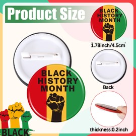 SEPGLITTER 54Pcs Black History Month Party Favors Button Pins Tinplate Brooch Lapel Badges for African American Party Decorations Supplies Goodie Bag Stuffer (27 Designs)
