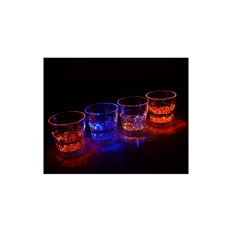 Aquaglow LED Flashing Illuminated Tumbler Glasses for Parties and Events