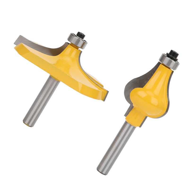 2pcs 8mm Shank Armrest Handrail Router Bit Set with Bearing
